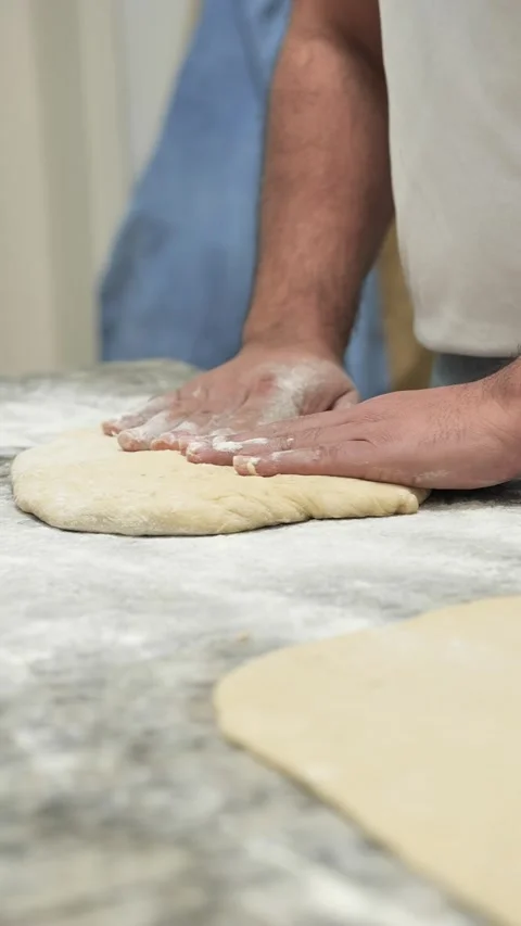Hands kneading flour Stock Footage 306420118