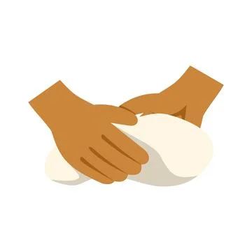 Hands kneading fresh bread dough for baking preparation Ilustración de archivo
