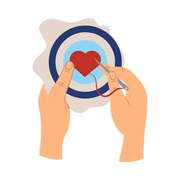 Hands knit heart Stock Illustration