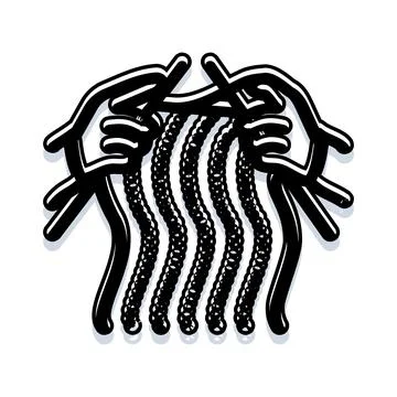 Hands knitting fabric with yarn loop stitches Stock-Illustration