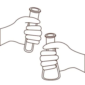 Hands with laboratory instruments in white background Illustrazione stock