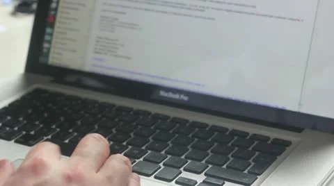 Hands on  laptop  opening folders Stock Footage 10908371