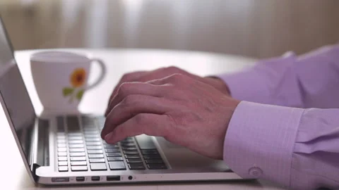 Hands laptop typing Stock Footage 134721061