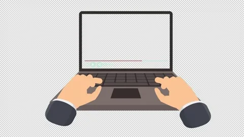 Hands on laptop watching video presentation. Stock Footage 310161427