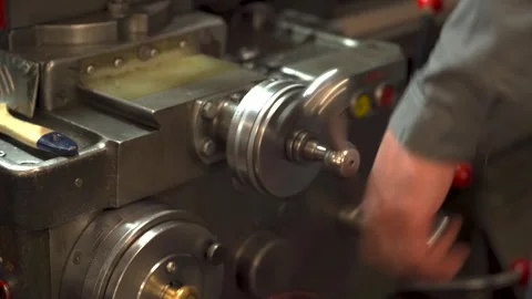 Hands of lathe operator Stock Footage 320867899