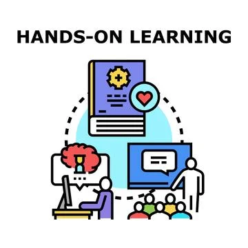 Hands on learning concept with practical education and skill development Stock Illustration