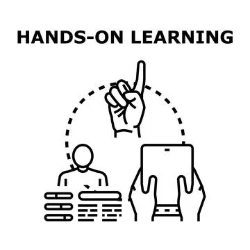 Hands on learning education process user experience Stock Illustration