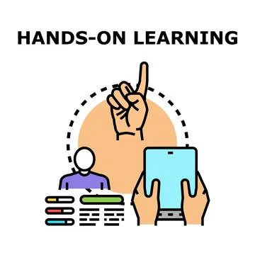 Hands on learning education process user experience Stock Illustration