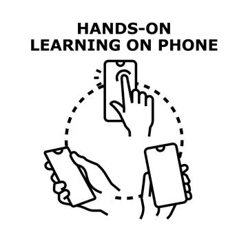 Hands on learning experience using mobile phone application イラスト素材