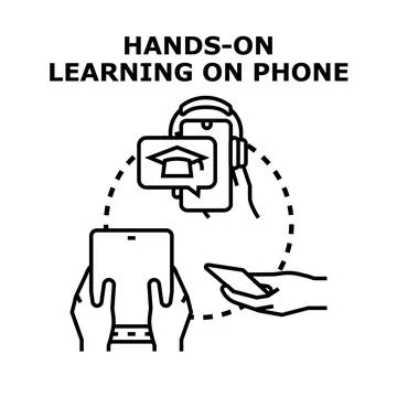 Hands on learning using mobile devices and online education technology イラスト素材