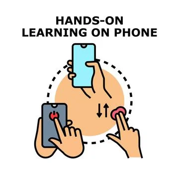 Hands on learning using smartphone educational applications 스톡 일러스트