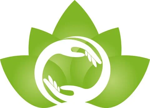 Hands, leaves, naturopath, logo Stock Illustration