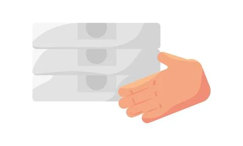 Hands lifting pizza boxes delivery service Stock Illustration