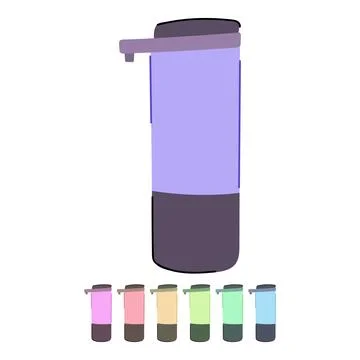 Hands liquid soap dispenser vector cartoon graphic イラスト素材