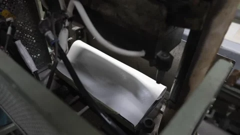 Hands Loading Rubber Pieces Into Baseball Molding Press Stock Footage 339736542