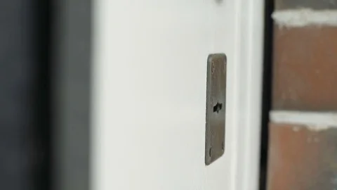 Hands Locking The Door With Key Stock Footage 74699612