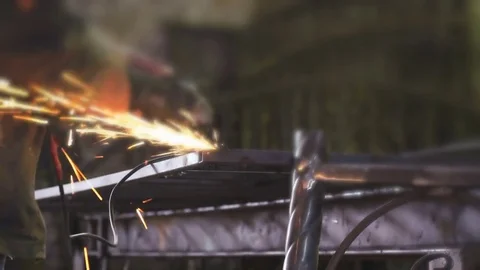 Hands of locksmith making steel partitions Stock-Footage 81815000