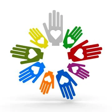Hands with love in the circle Stock Photos