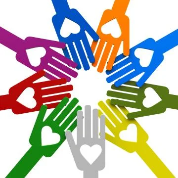 Hands with love in the circle Stock Photos