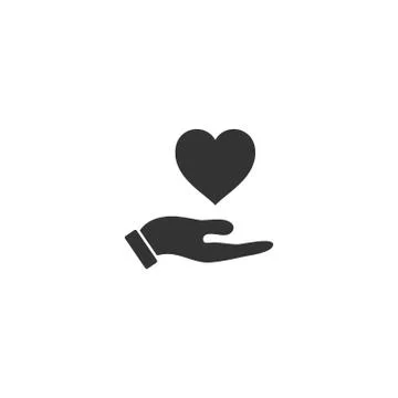Hands love design icon flat Illustrazione stock