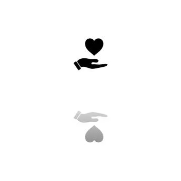 Hands love design icon flat Stock Illustration