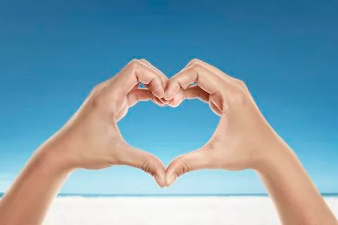 Hands with love shape Stock Photos