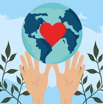 Hands love world Stock Illustration