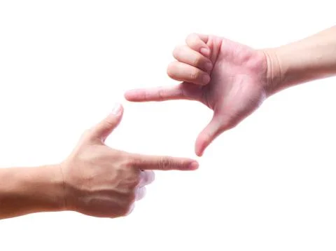 Hands made frame isolated Stock Photos