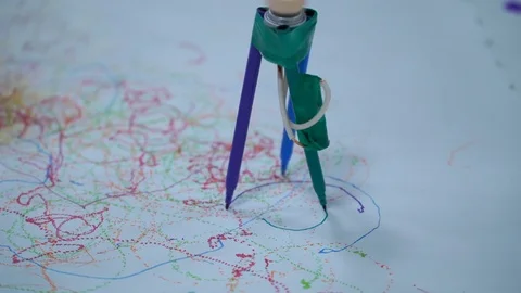 Hands made Robot felt pen Stock Footage 71061822