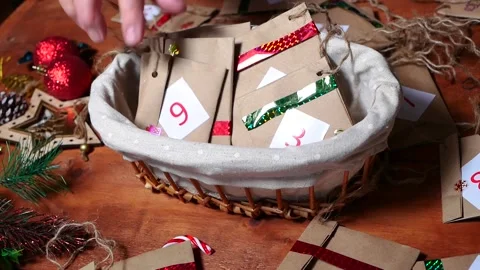 Hands make an Advent calendar. Stock Footage 165407604