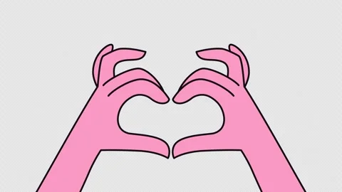 Hands make heart. 2D animation video. Stock Footage 251128795