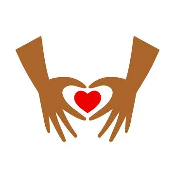 Hands make a heart sign vector flat cartoon illustration icon design. Illustrazione stock