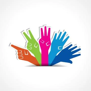Hands make number one to five with copy-space stock vector Stock Illustration