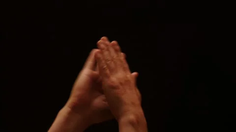 Hands making applose and exprees approval isolated on black 4k Stock Footage 45290638