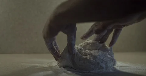 Hands Making Bread Stock Footage 124661910