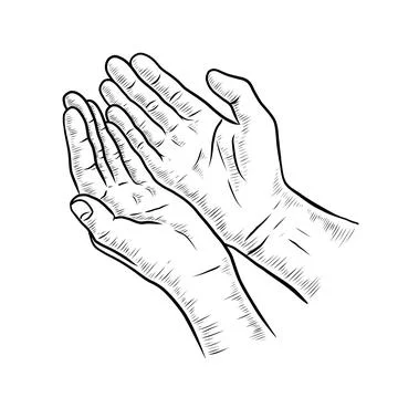 Hands Making Dua Stock Illustration
