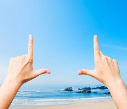 Hands making a frame Stock Photos