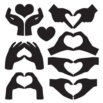 Hands making a heart gesture, vector illustration Stock Illustration