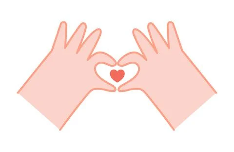 Hands making heart shape illustration isolated Ilustração Stock