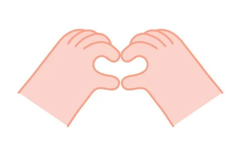 Hands making heart shape illustration isolated Ilustração Stock