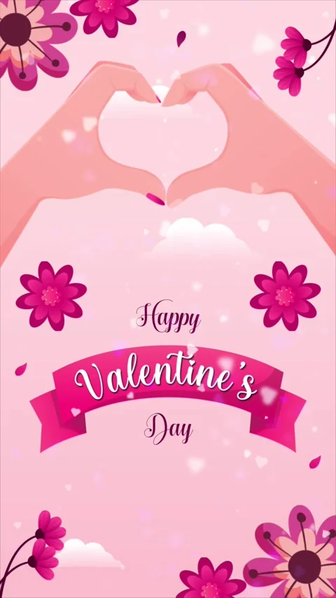 Hands Making Heart Shape Valentines Day Animation, Romantic Love Gesture Stock Footage 325800432