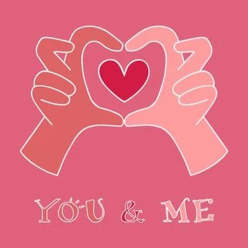 Hands making heart symbol Stock Illustration