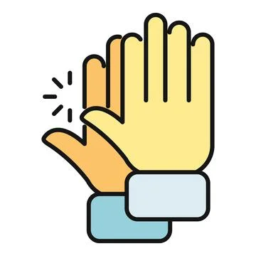 Hands making high five gesture flat icon Stock Illustration