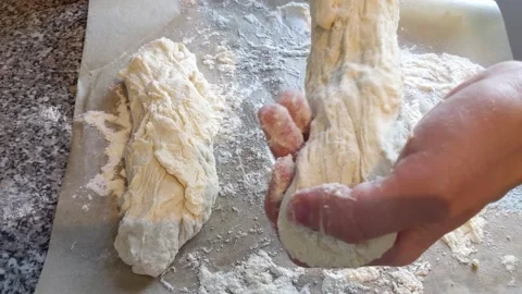 Hands making home made bread. Bread loaves Video stock 234976254