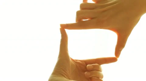 Hands making picture frame Stock Footage 21998125