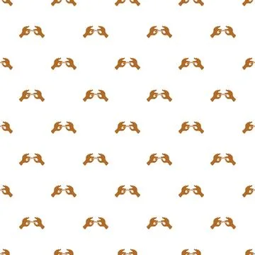 Hands making pinky swear gesture seamless pattern Stock Illustration