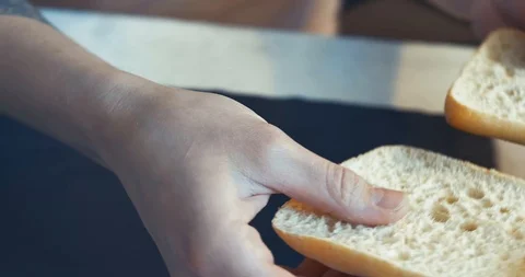Hands making a sandwich Stock Footage 109001196