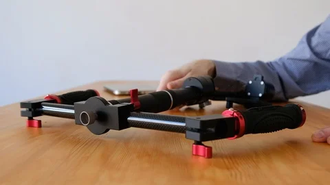 Hands of a male developer are testing the ergonomics and details Stock Footage 99641131