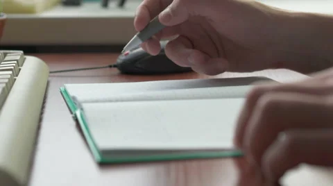 Hands male writing something Stock Footage 63113274