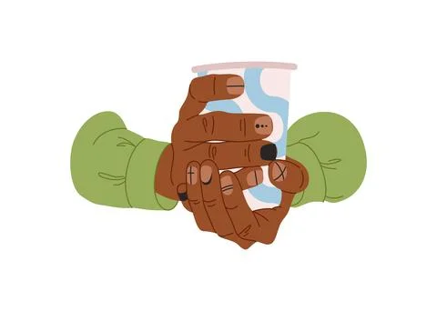 Hands of man with basic nail design isolated on a white background. Male mani Stock Illustration